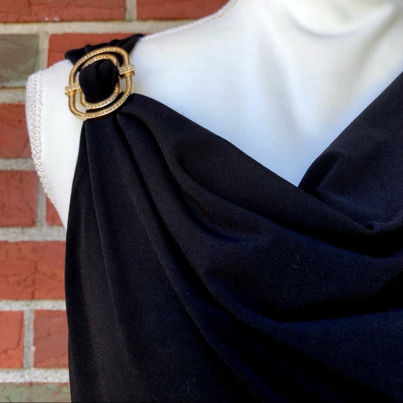 Ivanka Trump Dresses & Skirts - 🔥 Ivanka Trump Rhinestone Brooch Cowl Neck Sleeveless Mini Dress